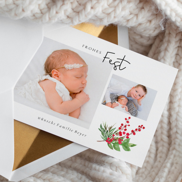 Weihnachtskarte Red Berry