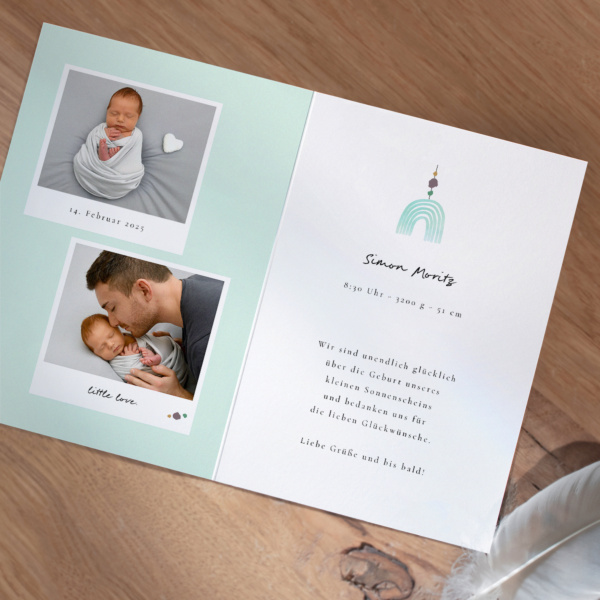 Geburtskarte Kleiner Regenbogen