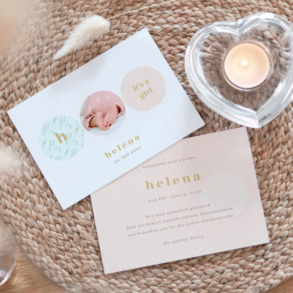 Geburtskarte Kugelrund