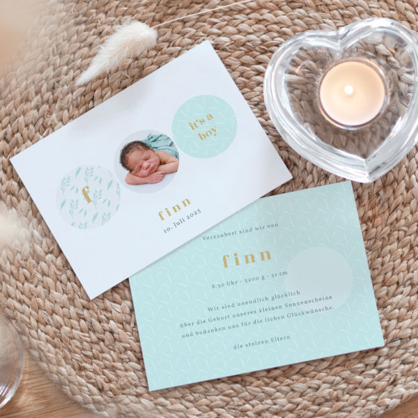 Geburtskarte Kugelrund