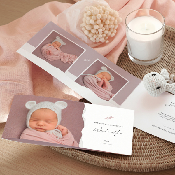 Weihnachtskarte Ripped Paper