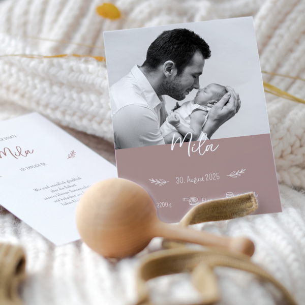 Geburtskarte Crafty Leaves