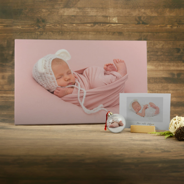 Geschenke-Set (1x Leinwand | 1x Tischkalender | 1x Weihnachtsbaumkugel)