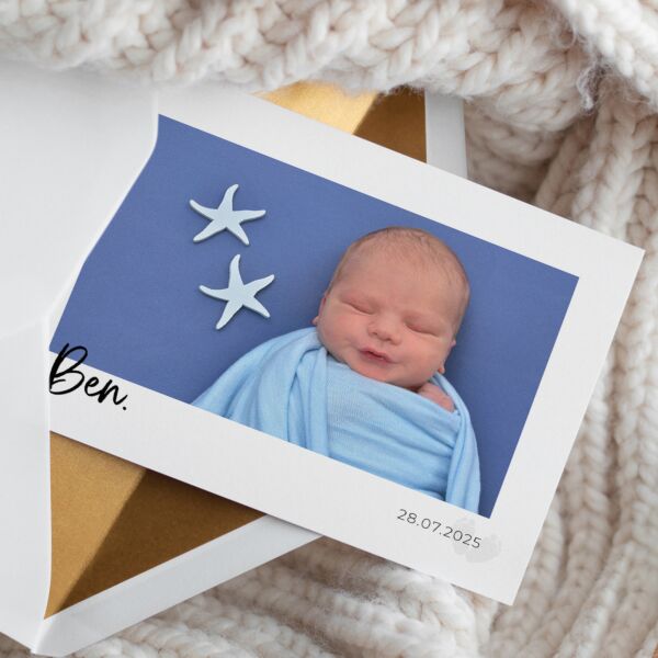 Geburtskarte Simple Polaroid